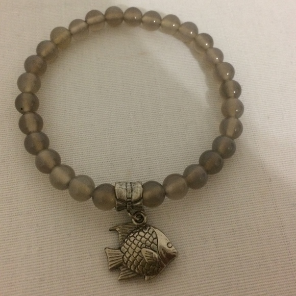 Jewelry - Women's Gray Natural Stone Stretch Bracelet